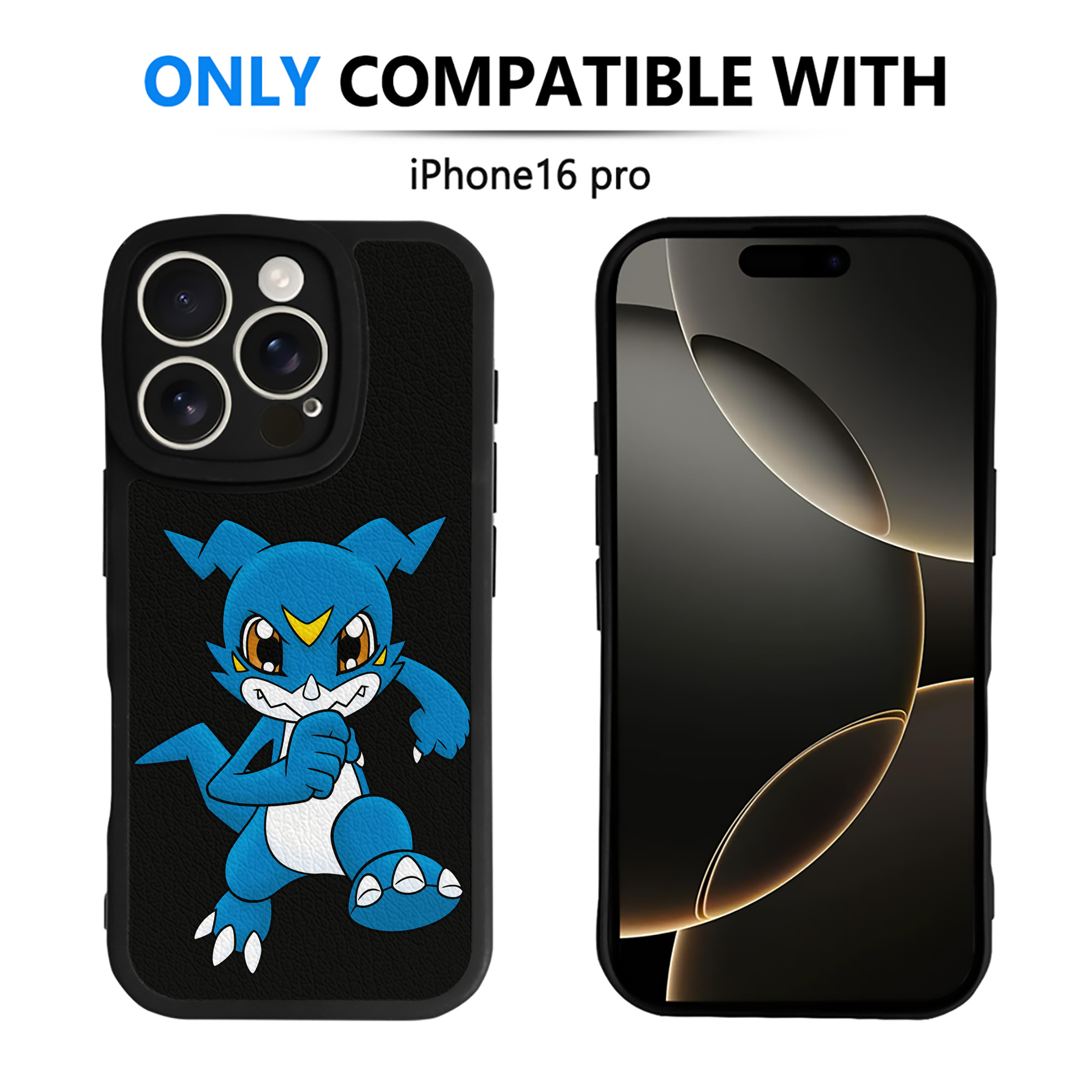 （画像用） Digimon デジタルモンスター/デジモン 【iPhone 16シリーズ対応】シリコンスマホケース（レザー調） 材質：シリコン